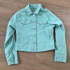 Old Navy kids Mint Green Jean Jacket Youth L (10-12)